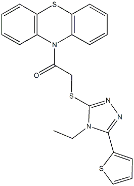 4-ethyl-5-(2-thienyl)-4H-1,2,4-triazol-3-yl 2-oxo-2-(10H-phenothiazin-10-yl)ethyl sulfide 结构式