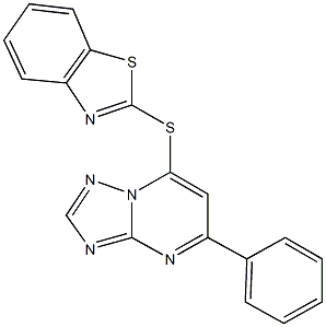 7-(1,3-benzothiazol-2-ylsulfanyl)-5-phenyl[1,2,4]triazolo[1,5-a]pyrimidine 结构式