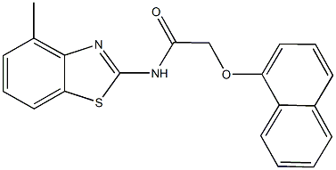 N-(4-methyl-1,3-benzothiazol-2-yl)-2-(1-naphthyloxy)acetamide 结构式
