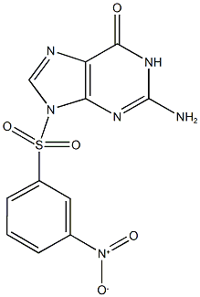 2-amino-9-({3-nitrophenyl}sulfonyl)-1,9-dihydro-6H-purin-6-one 结构式