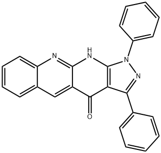 1,3-diphenyl-1,11-dihydro-4H-benzo[b]pyrazolo[4,3-g][1,8]naphthyridin-4-one 结构式