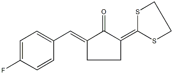 2-(1,3-dithiolan-2-ylidene)-5-(4-fluorobenzylidene)cyclopentanone 结构式