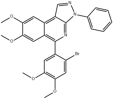 5-(2-bromo-4,5-dimethoxyphenyl)-7,8-dimethoxy-3-phenyl-3H-pyrazolo[3,4-c]isoquinoline 结构式