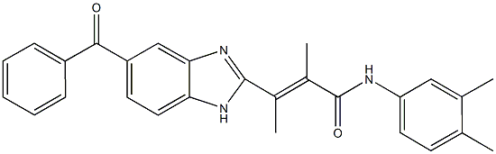 3-(5-benzoyl-1H-benzimidazol-2-yl)-N-(3,4-dimethylphenyl)-2-methyl-2-butenamide 结构式