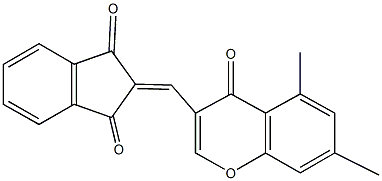 2-[(5,7-dimethyl-4-oxo-4H-chromen-3-yl)methylene]-1H-indene-1,3(2H)-dione 结构式