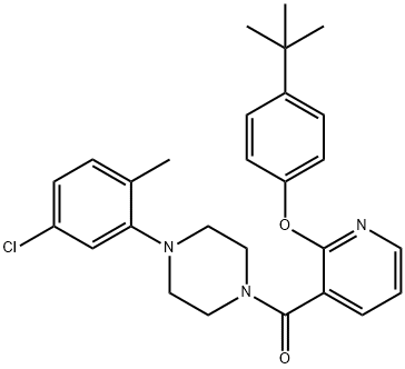 4-tert-butylphenyl 3-{[4-(5-chloro-2-methylphenyl)-1-piperazinyl]carbonyl}-2-pyridinyl ether 结构式