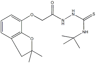 N-(tert-butyl)-2-{[(2,2-dimethyl-2,3-dihydro-1-benzofuran-7-yl)oxy]acetyl}hydrazinecarbothioamide 结构式