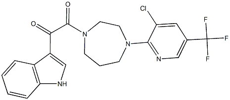 2-{4-[3-chloro-5-(trifluoromethyl)-2-pyridinyl]-1,4-diazepan-1-yl}-1-(1H-indol-3-yl)-2-oxoethanone 结构式