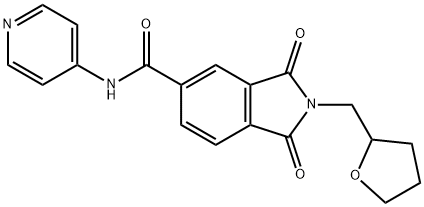 1,3-二氧代-2-[(氧杂环戊烷-2-基)甲基]-N-(吡啶-4-基)-2,3-二氢-1H-异吲哚-5-甲酰胺 结构式
