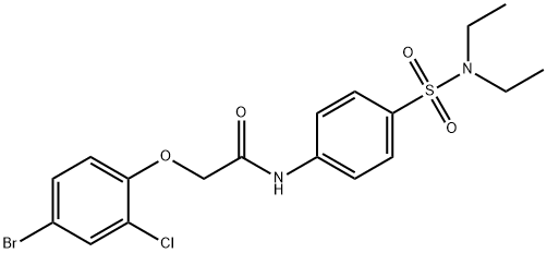 2-(4-bromo-2-chlorophenoxy)-N-{4-[(diethylamino)sulfonyl]phenyl}acetamide 结构式
