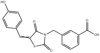 3-{[5-(4-hydroxybenzylidene)-2,4-dioxo-1,3-thiazolidin-3-yl]methyl}benzoic acid 结构式