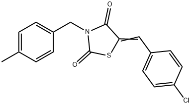 5-(4-chlorobenzylidene)-3-(4-methylbenzyl)-1,3-thiazolidine-2,4-dione 结构式