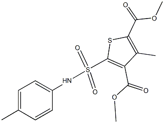 dimethyl 3-methyl-5-(4-toluidinosulfonyl)-2,4-thiophenedicarboxylate 结构式