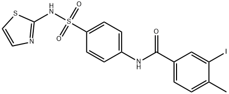 3-iodo-4-methyl-N-{4-[(1,3-thiazol-2-ylamino)sulfonyl]phenyl}benzamide 结构式