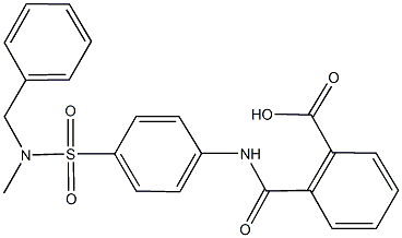 2-[(4-{[benzyl(methyl)amino]sulfonyl}anilino)carbonyl]benzoic acid 结构式