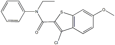3-chloro-N-ethyl-6-methoxy-N-phenyl-1-benzothiophene-2-carboxamide 结构式