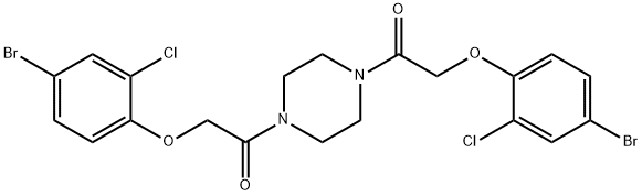 1,4-bis[(4-bromo-2-chlorophenoxy)acetyl]piperazine 结构式