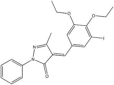 4-(3,4-diethoxy-5-iodobenzylidene)-5-methyl-2-phenyl-2,4-dihydro-3H-pyrazol-3-one 结构式