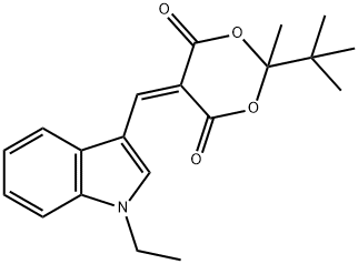 2-tert-butyl-5-[(1-ethyl-1H-indol-3-yl)methylene]-2-methyl-1,3-dioxane-4,6-dione 结构式