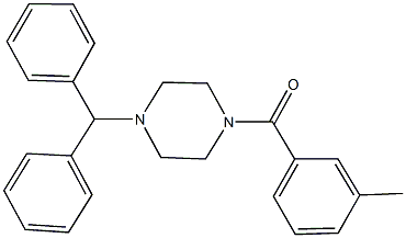 (4-二苯甲基哌嗪-1-基)(间甲苯基)甲酮 结构式