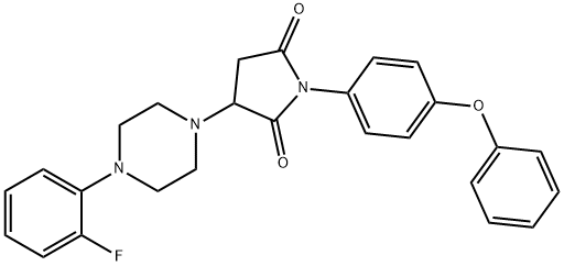 3-[4-(2-fluorophenyl)piperazin-1-yl]-1-(4-phenoxyphenyl)pyrrolidine-2,5-dione 结构式