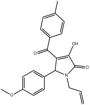 1-allyl-3-hydroxy-5-(4-methoxyphenyl)-4-(4-methylbenzoyl)-1,5-dihydro-2H-pyrrol-2-one 结构式