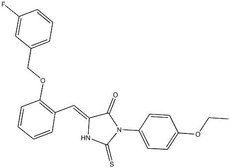 3-(4-ethoxyphenyl)-5-{2-[(3-fluorobenzyl)oxy]benzylidene}-2-thioxo-4-imidazolidinone 结构式