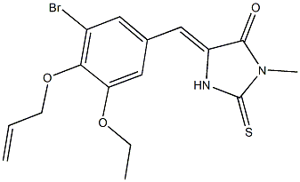 5-[4-(allyloxy)-3-bromo-5-ethoxybenzylidene]-3-methyl-2-thioxo-4-imidazolidinone 结构式