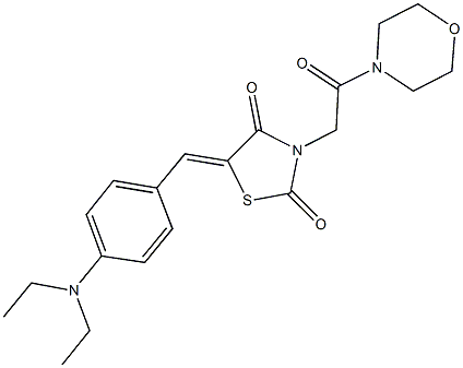 5-[4-(diethylamino)benzylidene]-3-[2-(4-morpholinyl)-2-oxoethyl]-1,3-thiazolidine-2,4-dione 结构式