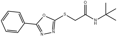 N-(tert-butyl)-2-[(5-phenyl-1,3,4-oxadiazol-2-yl)sulfanyl]acetamide 结构式