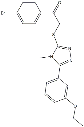 1-(4-bromophenyl)-2-{[5-(3-ethoxyphenyl)-4-methyl-4H-1,2,4-triazol-3-yl]sulfanyl}ethanone 结构式