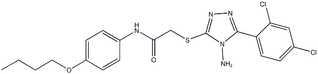 2-{[4-amino-5-(2,4-dichlorophenyl)-4H-1,2,4-triazol-3-yl]sulfanyl}-N-(4-butoxyphenyl)acetamide 结构式