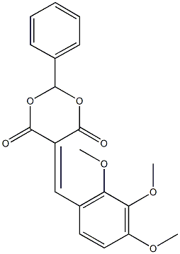 2-phenyl-5-(2,3,4-trimethoxybenzylidene)-1,3-dioxane-4,6-dione 结构式