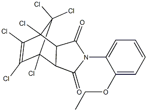 1,7,8,9,10,10-hexachloro-4-(2-ethoxyphenyl)-4-azatricyclo[5.2.1.0~2,6~]dec-8-ene-3,5-dione 结构式