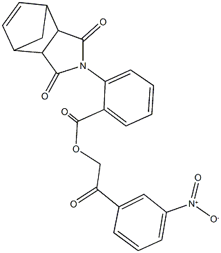 2-{3-nitrophenyl}-2-oxoethyl 2-(3,5-dioxo-4-azatricyclo[5.2.1.0~2,6~]dec-8-en-4-yl)benzoate 结构式