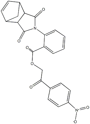 2-{4-nitrophenyl}-2-oxoethyl 2-(3,5-dioxo-4-azatricyclo[5.2.1.0~2,6~]dec-8-en-4-yl)benzoate 结构式