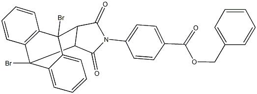 benzyl 4-(1,8-dibromo-16,18-dioxo-17-azapentacyclo[6.6.5.0~2,7~.0~9,14~.0~15,19~]nonadeca-2,4,6,9,11,13-hexaen-17-yl)benzoate 结构式