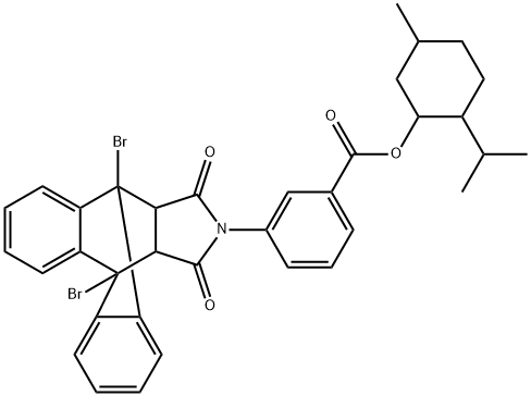 2-isopropyl-5-methylcyclohexyl 3-(1,8-dibromo-16,18-dioxo-17-azapentacyclo[6.6.5.0~2,7~.0~9,14~.0~15,19~]nonadeca-2,4,6,9,11,13-hexaen-17-yl)benzoate 结构式