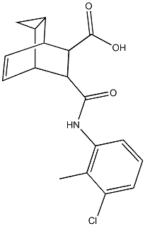 7-[(3-chloro-2-methylanilino)carbonyl]tricyclo[3.2.2.0~2,4~]non-8-ene-6-carboxylic acid 结构式