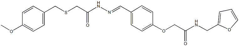 N-(2-furylmethyl)-2-[4-(2-{[(4-methoxybenzyl)sulfanyl]acetyl}carbohydrazonoyl)phenoxy]acetamide 结构式