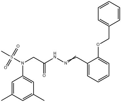 N-(2-{2-[2-(benzyloxy)benzylidene]hydrazino}-2-oxoethyl)-N-(3,5-dimethylphenyl)methanesulfonamide 结构式