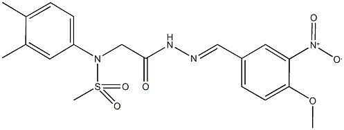 N-(3,4-dimethylphenyl)-N-[2-(2-{3-nitro-4-methoxybenzylidene}hydrazino)-2-oxoethyl]methanesulfonamide 结构式