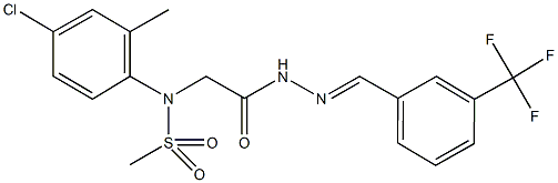 N-(4-chloro-2-methylphenyl)-N-(2-oxo-2-{2-[3-(trifluoromethyl)benzylidene]hydrazino}ethyl)methanesulfonamide 结构式