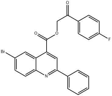 2-(4-fluorophenyl)-2-oxoethyl 6-bromo-2-phenyl-4-quinolinecarboxylate 结构式