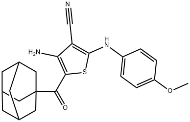 5-(1-adamantylcarbonyl)-4-amino-2-(4-methoxyanilino)thiophene-3-carbonitrile 结构式