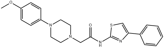 2-[4-(4-methoxyphenyl)piperazin-1-yl]-N-(4-phenyl-1,3-thiazol-2-yl)acetamide 结构式