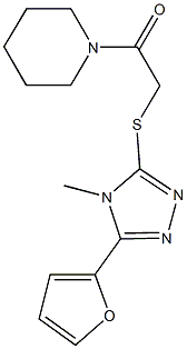 5-(2-furyl)-4-methyl-4H-1,2,4-triazol-3-yl 2-oxo-2-(1-piperidinyl)ethyl sulfide 结构式