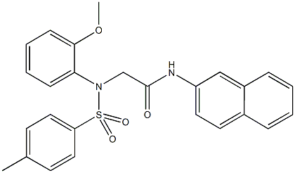 2-{2-methoxy[(4-methylphenyl)sulfonyl]anilino}-N-(2-naphthyl)acetamide 结构式