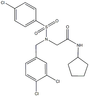 2-[[(4-chlorophenyl)sulfonyl](3,4-dichlorobenzyl)amino]-N-cyclopentylacetamide 结构式