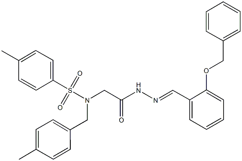 N-(2-{2-[2-(benzyloxy)benzylidene]hydrazino}-2-oxoethyl)-4-methyl-N-(4-methylbenzyl)benzenesulfonamide 结构式